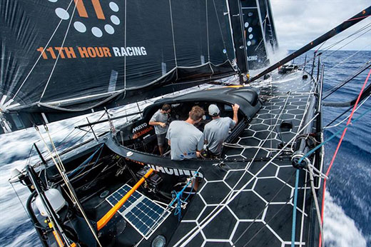 11th Hour Racing team (entry in The Ocean Race 2021-22) sailing their fully crewed IMOCA60 across the Atlantic - photo © Amory Ross / 11th Hour Racing