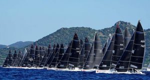Melges 24 fleet at the final event of the 2019 Melges 24 European Sailing Series - 2019 Melges 24 World Championship in Villasimius, Sardinia, Italy. © Pierrick Contin / IM24CA