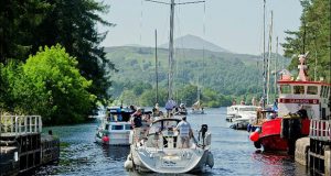 Pleasure yachts at Kytra, Caledonian Canal © Peter Sandground