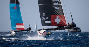 Alinghi leads Red Bull Sailing Team on the leaderboard going into the deciding Mar Menor event © Sailing Energy / GC32 Racing Tour