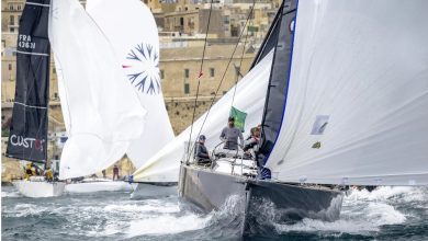 Scallywag 100 during the start of the 45th Rolex Middle Sea Race ©Rolex / Kurt Arrigo