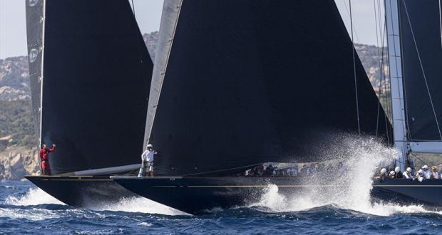 Neck and neck - Topaz versus Velsheda in the heavyweight J Class bout in the Supermaxi class - Maxi Yacht Rolex Cup 2019 © Studio Borlenghi / International Maxi Association