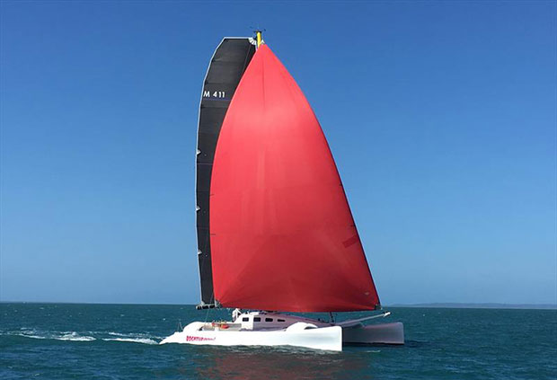 Rogntudjuuu recently practicing in Moreton Bay - Brisbane to Gladstone Multihull Yacht Race © Geoff Cruse
