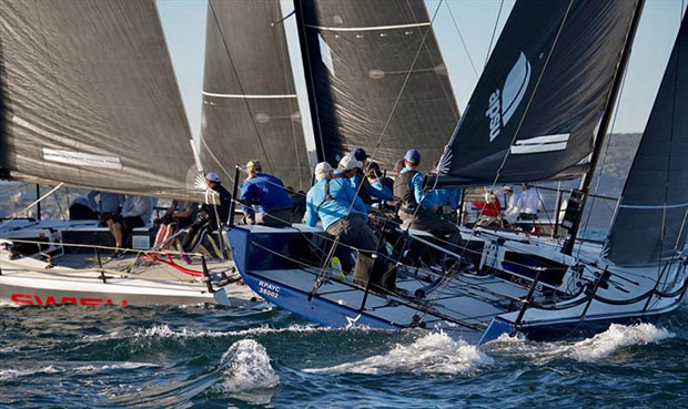 Dark Star and Swish during MC38 2020 Season Act 3 on Sydney Harbour © Tilly Lock Media
