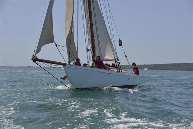 Classic yacht Rawene sails in the 2020 regatta. © Peter Le Scelle