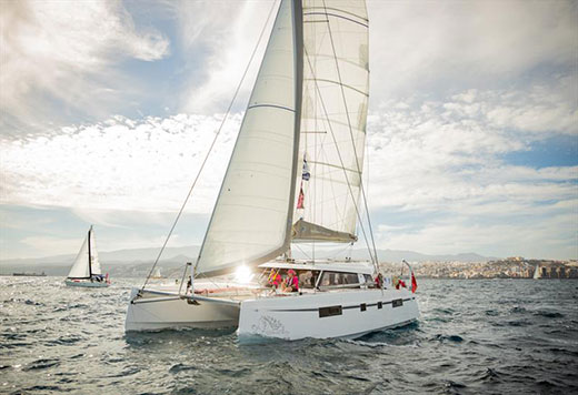 Natasha Lambert and her crew on Blown Away complete their Atlantic crossing © James Mitchell