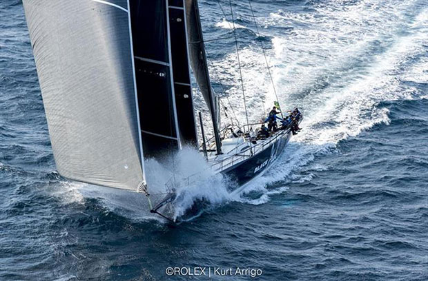 Black Jack blasting south after the 2019 Rolex Sydney Hobart Yacht Race start © Rolex / Kurt Arrigo