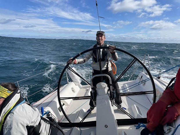 Andrew Lynch at the helm of Pegasus - West Offshore Products Sprint Series ORCV © Geoff Onions
