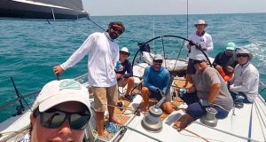 Mike Kayusa and his crew on 'Pendragon' won the North Gulf Challenge PHRF Spinnaker Division on corrected time. - photo © Nicole Buechler