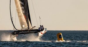 Another immaculate manoeuvre from Ernesto Bertarelli's Alinghi team - GC32 Lagos Cup 1 - photo © Sailing Energy / GC32 Racing Tour