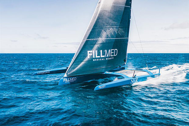 Trimaran SVR Lazartigue during the Transat Jacques Vabre © G.Gatefait_MerConcept
