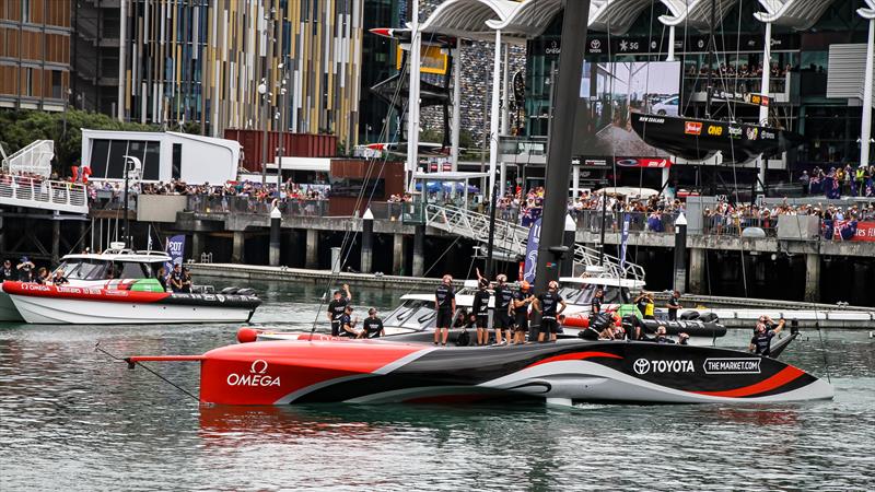 Emirates Team NZ prepare to leave their base supported by 20,000 fans - America's Cup - Day 6 - March 16, 2021 - photo © Richard Gladwell / Sail-World.com / nz