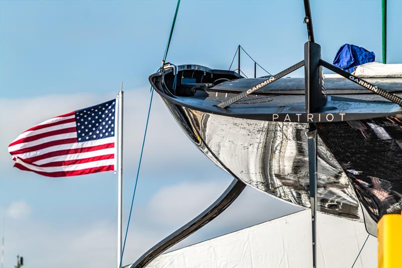 American Magic's AC75 Patriot at its base in Pensacola - October 2022 © Paul Todd/America's Cup