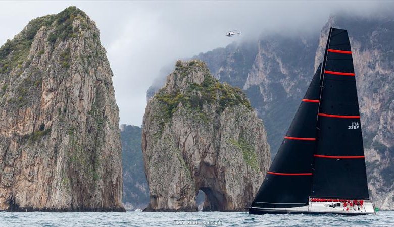 Pier Luigi Loro Piana's ClubSwan 80 My Song passes Capri's famous Faraglioni Rocks - photo © IMA / Studio Borlenghi