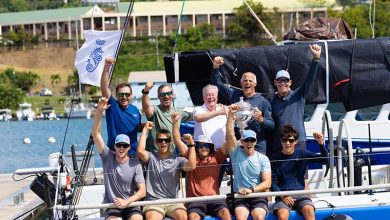 Congratulations to the team on Chris Sheehan's PAC52 Warrior Won (USA) - Overall Winners of the 2024 RORC Transatlantic Race Trophy, presented by former RORC Commodore and Admiral, Andrew McIrvine © Arthur Daniel / RORC