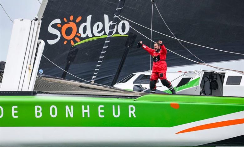 Thomas Coville, Sodebo Ultim 3, takes second place in the Arkéa Ultim Challenge - Brest ©Alexis Courcoux