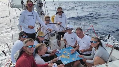 Board games for the birthday boy skipper Tapio on Galiana WithSecure. Probably not how most people imagine the Cape Horn leg - but it's early days and it’s not Tapio’s first rodeo in these notorious seas. Credit: OGR2023 / Galiana WithSecure Copyright © 2024 Ocean Globe Race. All Rights Reserved.