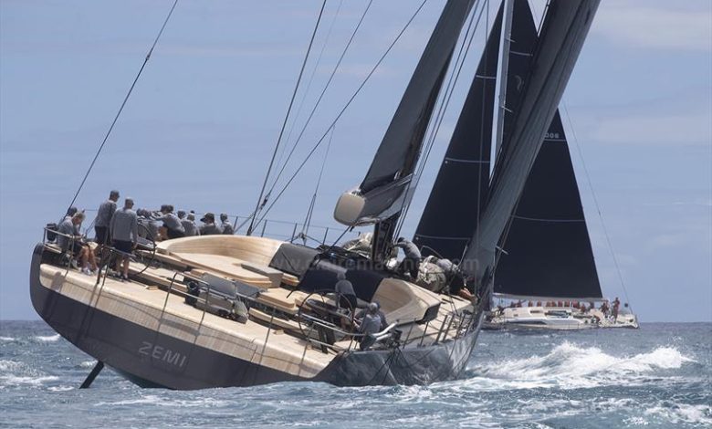 110ft (33.5m) Malcolm McKeon sloop Zemi on day 1 of the 2024 Superyacht Challenge Antigua © Claire Matches