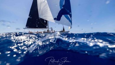 64-foot Spirit Yacht Chloe Giselle with her colourful spinnaker - 2024 Antigua Classic Yacht Regatta ©Patrick Sykes / www.patricksykes.com