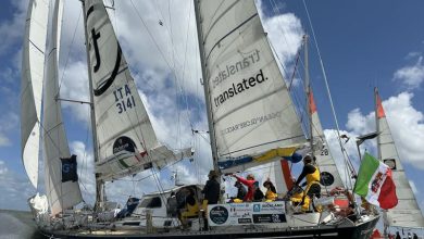 Translated 9 leaving Punta del Este for Leg 4 of Ocean Globe Race © Aïda Valceanu/ OGR2023