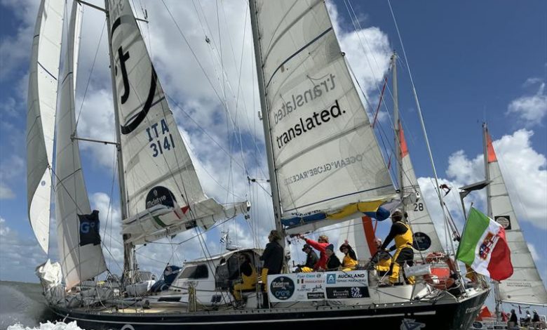 Translated 9 leaving Punta del Este for Leg 4 of Ocean Globe Race © Aïda Valceanu/ OGR2023