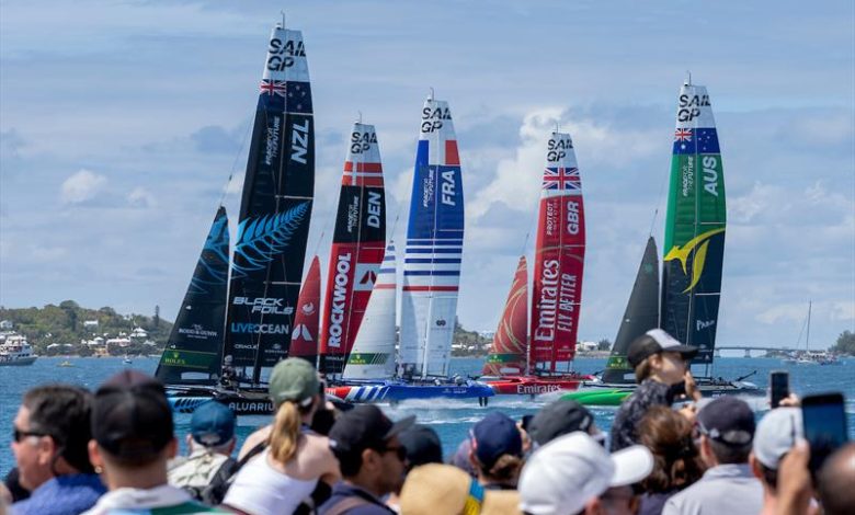 Fleet start - Apex Group Bermuda Sail Grand Prix in Bermuda. Sunday Mat 5, 2024 - - photo © Kieran Cleeves/SailGP