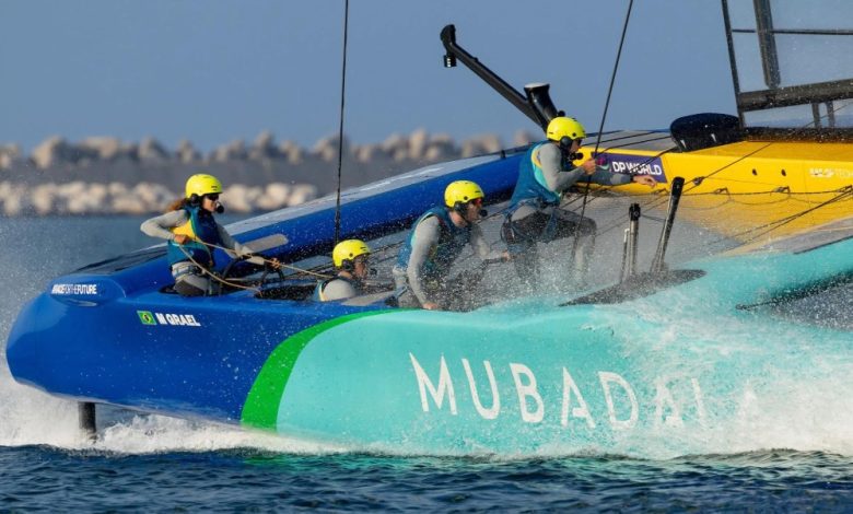 Mubadala Brazil SailGP Team helmed by Martine Grael - Race Day 2 of the Emirates Dubai Sail Grand Prix - November 24, 2024 - photo © Felix Diemer/SailGP