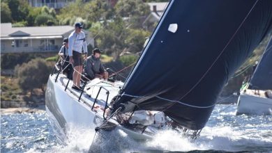 AdvantEdge on the River Derwent in Hobart - 2025 Melbourne to Devonport Yacht Race © Jane Austin